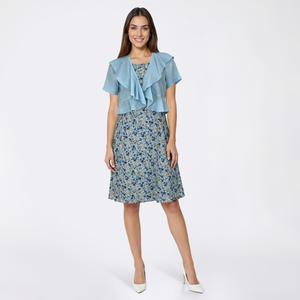 Petite Perceptions Short Sleeve Ditsy Floral Jacket Dress